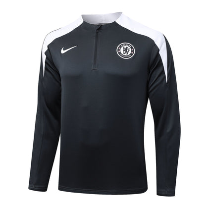 Conjunto de entrenamiento Negro Poleron + Pantalon Chelsea 25-26