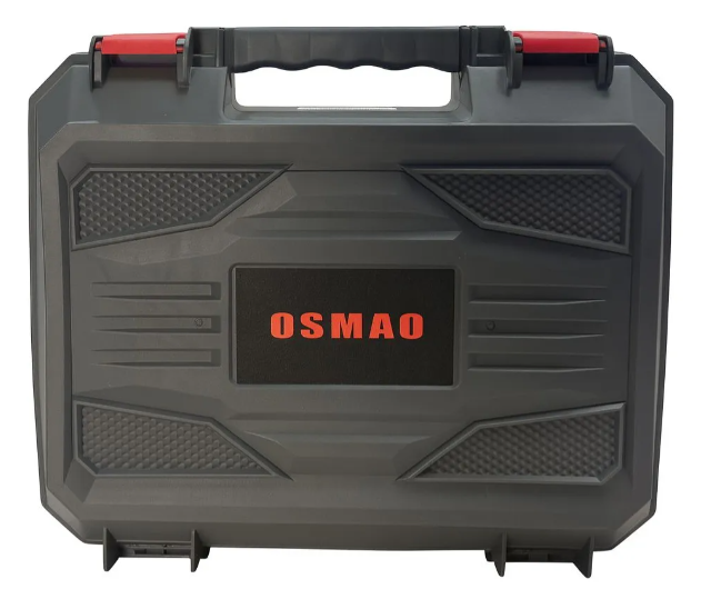 Taladro Atornillador - Percutor Inalámbrico Osmao + 2 Baterías + Con Estuche Gris