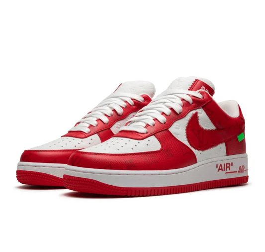LV x Nike Air Force 1 x Virgil Abloh Red White