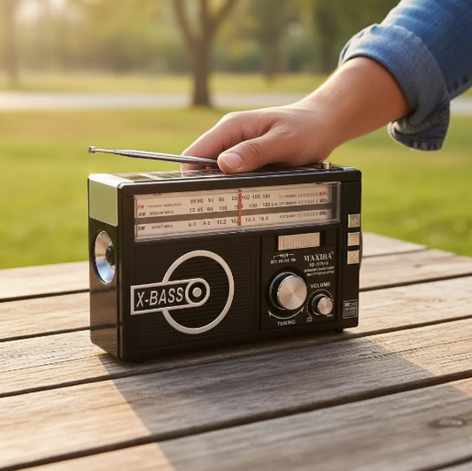 Radio Waxiba Vintage Recargable Solar Am Fm Usb Con Linterna