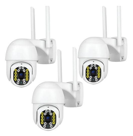3 Cámara De Seguridad Exterior Wifi Inalambrica Hd 1080p, Camaras De Seguridad Inalambricas Con Vision Nocturna Y Audio, Panorama De 360°, Compatible Con Ios Y Android.