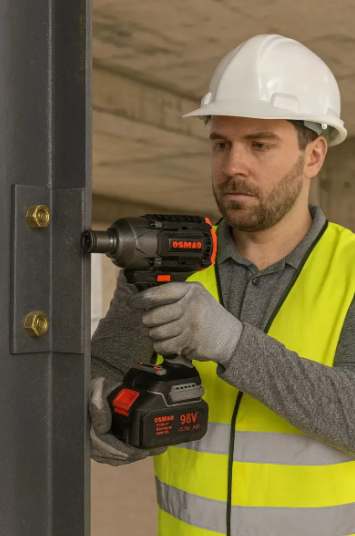 Kit Llave De Llave De Impacto + Taladro Atornillador - Percutor 98v Osmao Negro