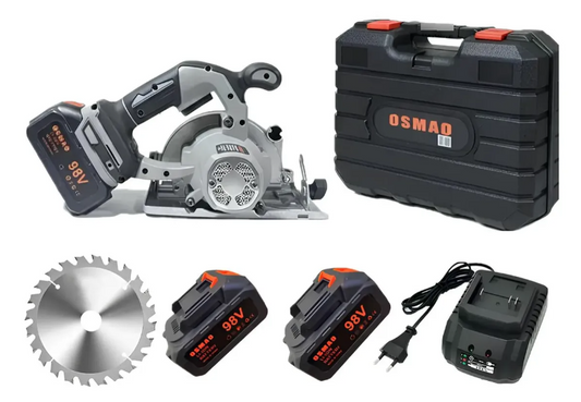 Sierra circular inalámbrica OSMAO + 2 Batería 98v + Cargador + Maletín